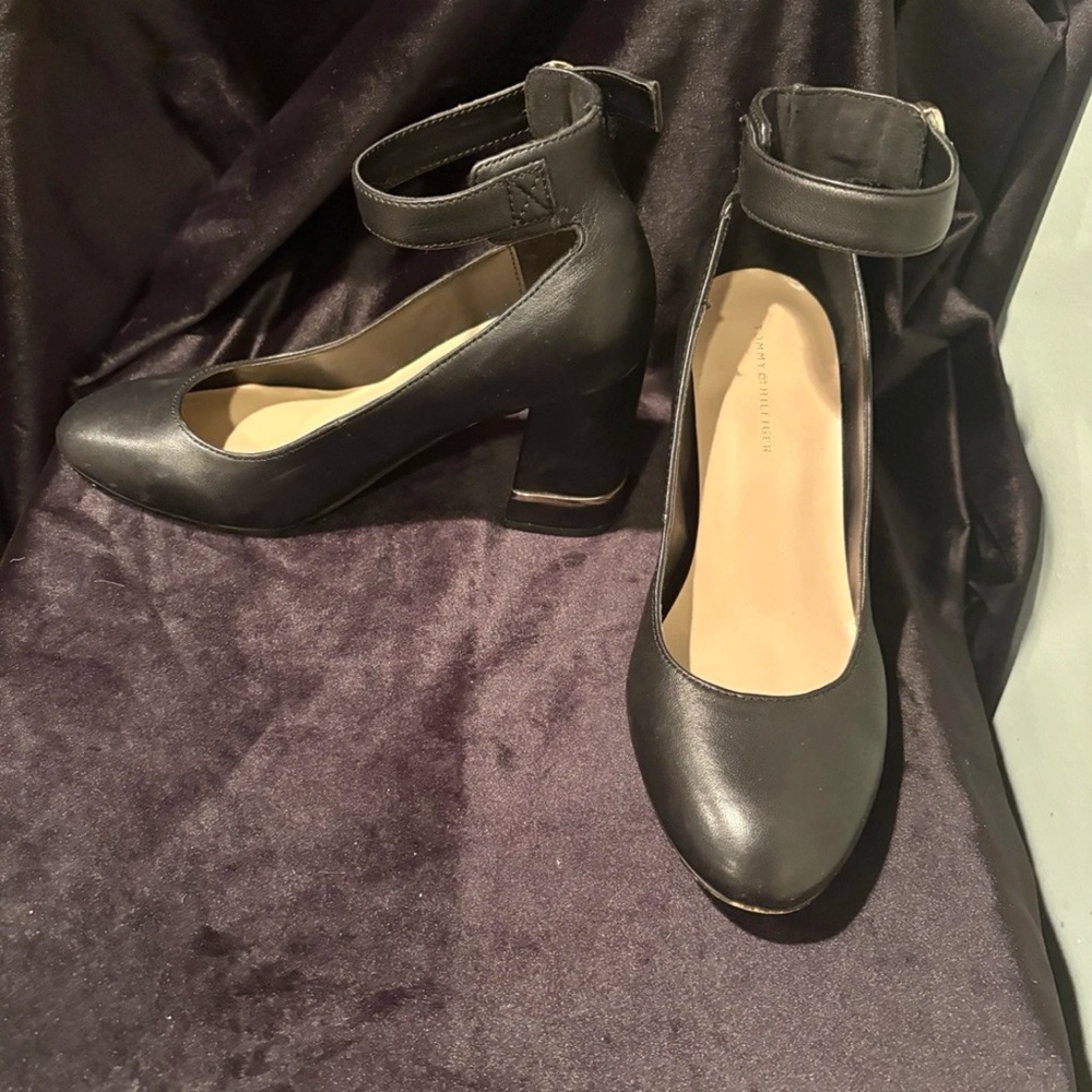 Tommy Hilfiger Black Heels with Ankle Strap